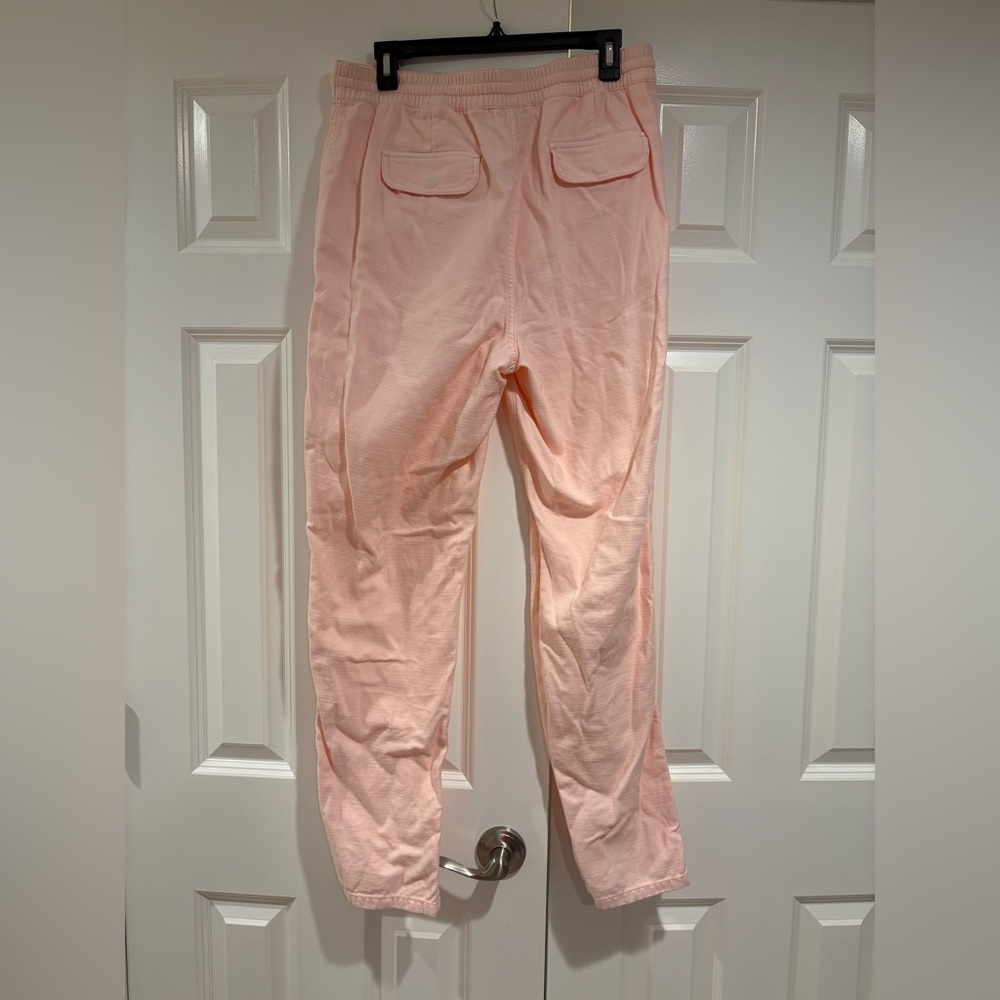 J Crew Pink Cargo Pants 100% Cotton Pull-On Size Medium Tall - Picture 2 of 7